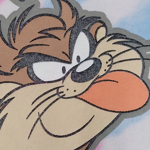 Looney-Tunes Cropped Tie-Dye Shirt Womens Medium 20x19 Baggy - Picture 8 of 13